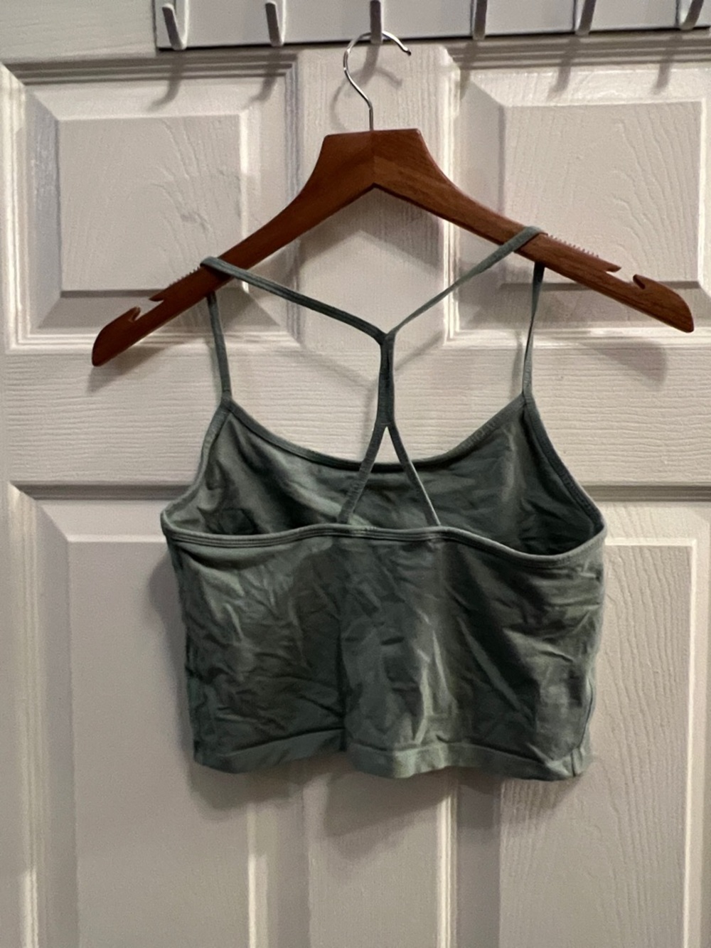 PINK Victoria's Secret Sage Green Strappy Crop Tank